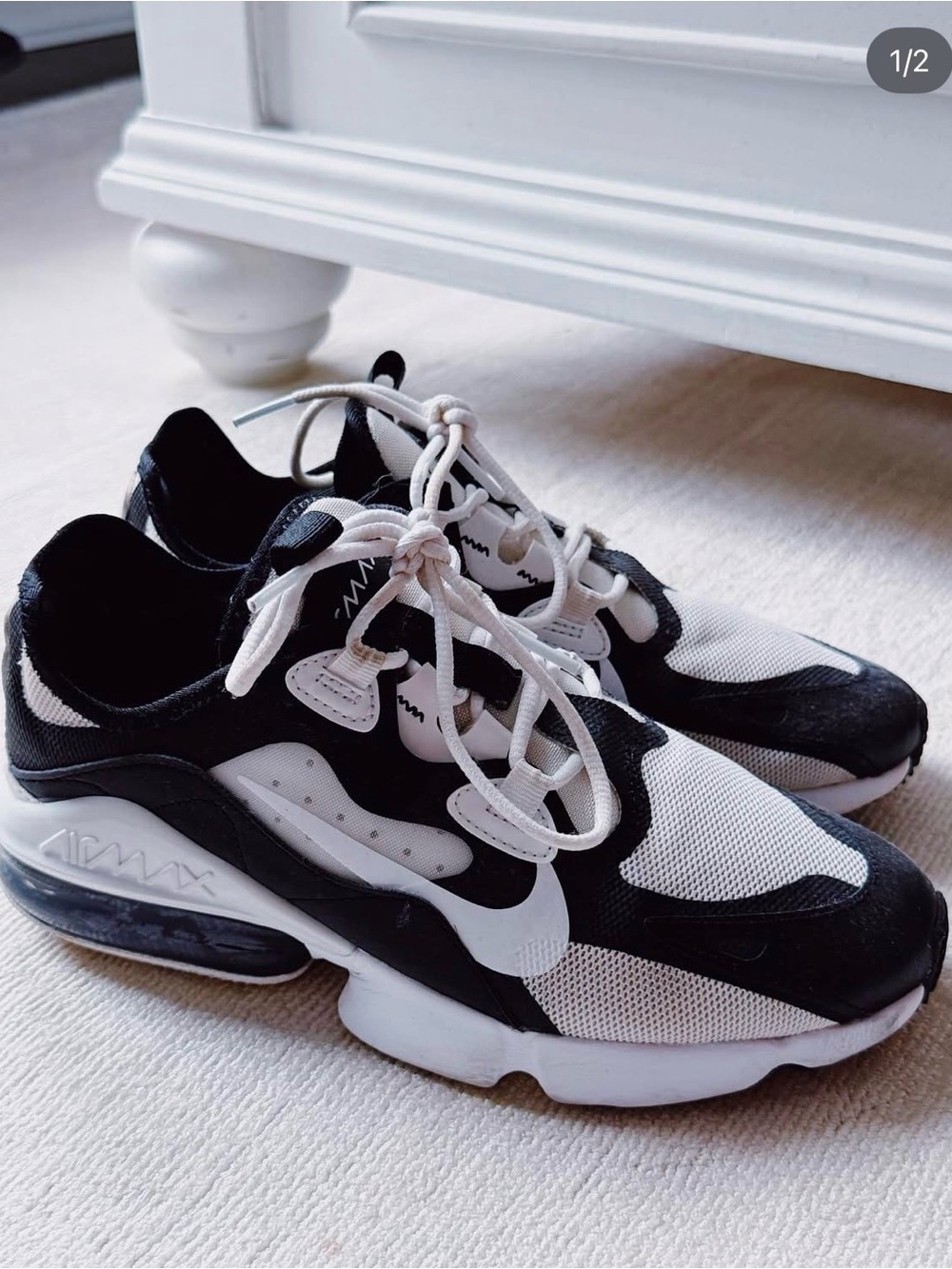 Nike Air Max Black and White Athletic Shoes